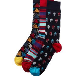 NWT Unisex Skull & Geometric Socks 3 pack Gift Box